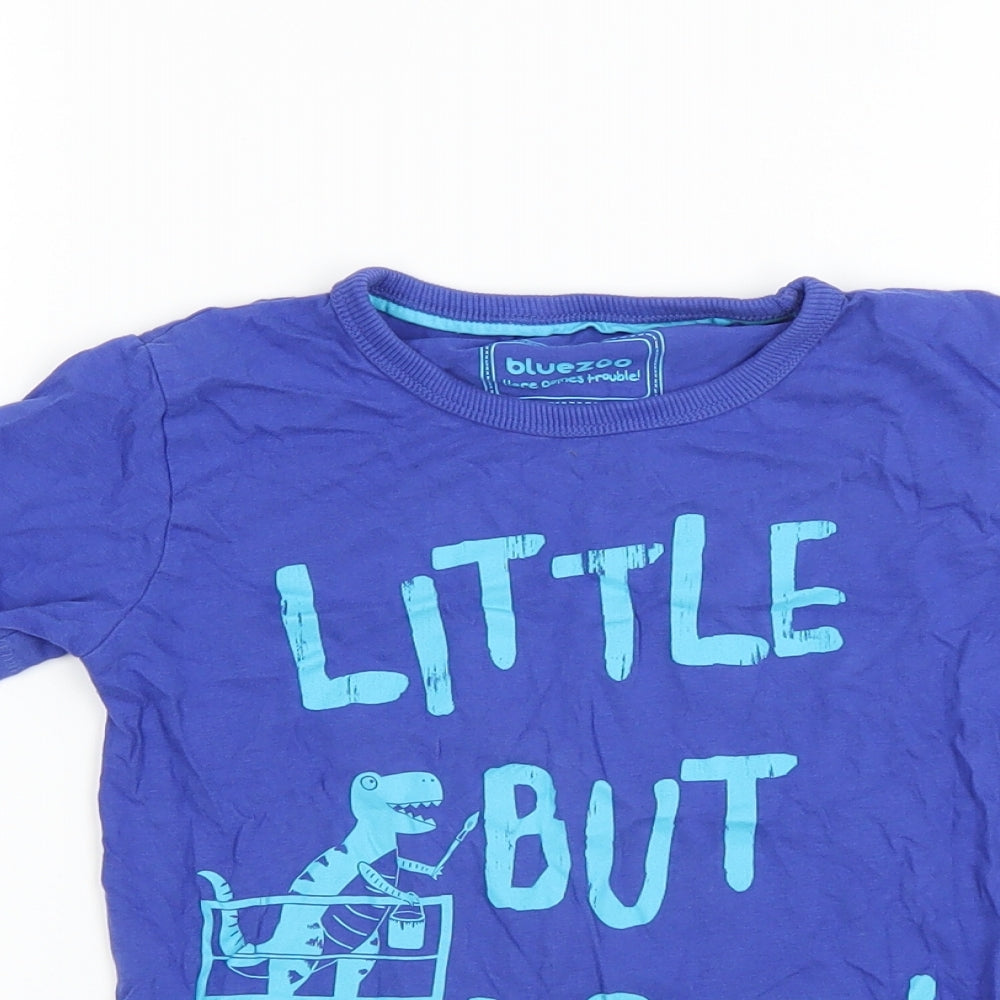 BlueZoo Boys Blue   Basic T-Shirt Size 5-6 Years  - little But loud