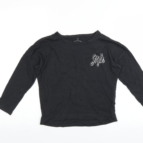 NEXT Girls Black   Basic T-Shirt Size 8 Years  - YEAH RIGHT