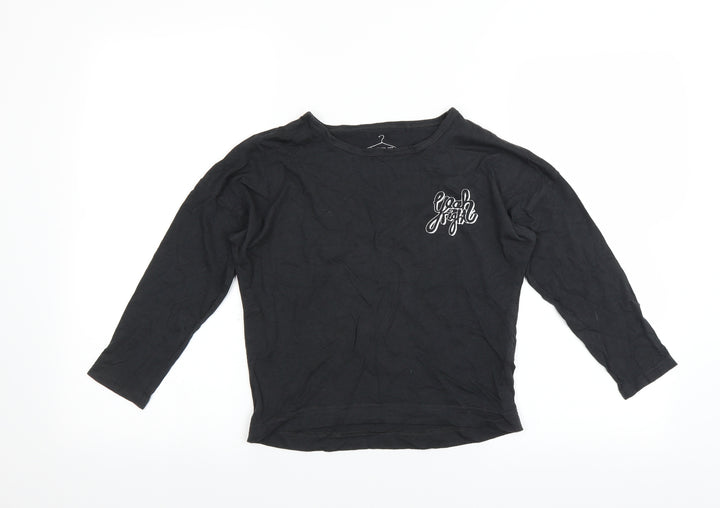 NEXT Girls Black   Basic T-Shirt Size 8 Years  - YEAH RIGHT
