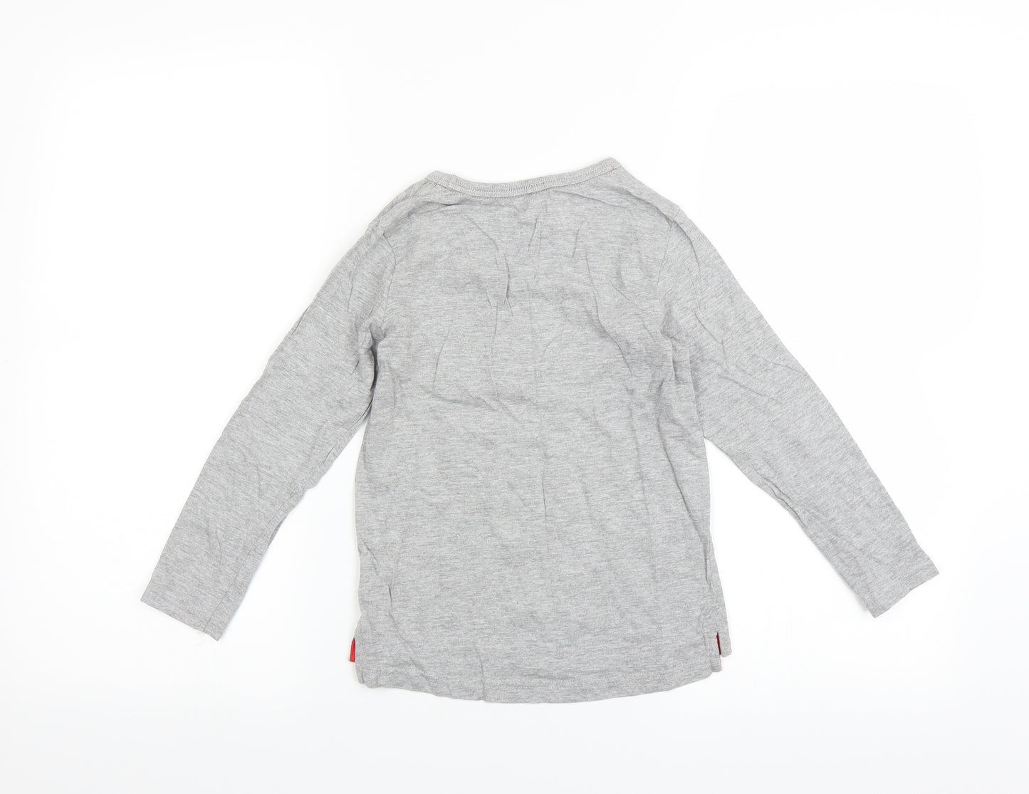 Sainsburys Boys Grey   Basic T-Shirt Size 5-6 Years  - CHRISTMAS