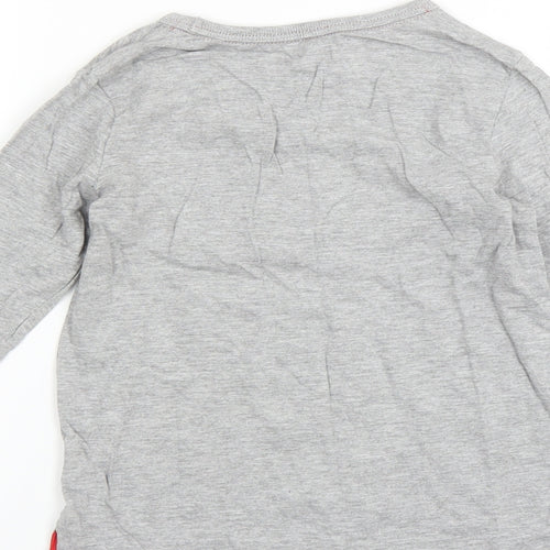 Sainsburys Boys Grey   Basic T-Shirt Size 5-6 Years  - CHRISTMAS