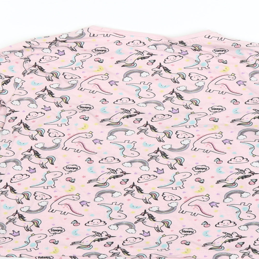 PEP & CO Girls Pink   Basic T-Shirt Size 5-6 Years  - ALWYAS DREAMING UNICORN PATTERN