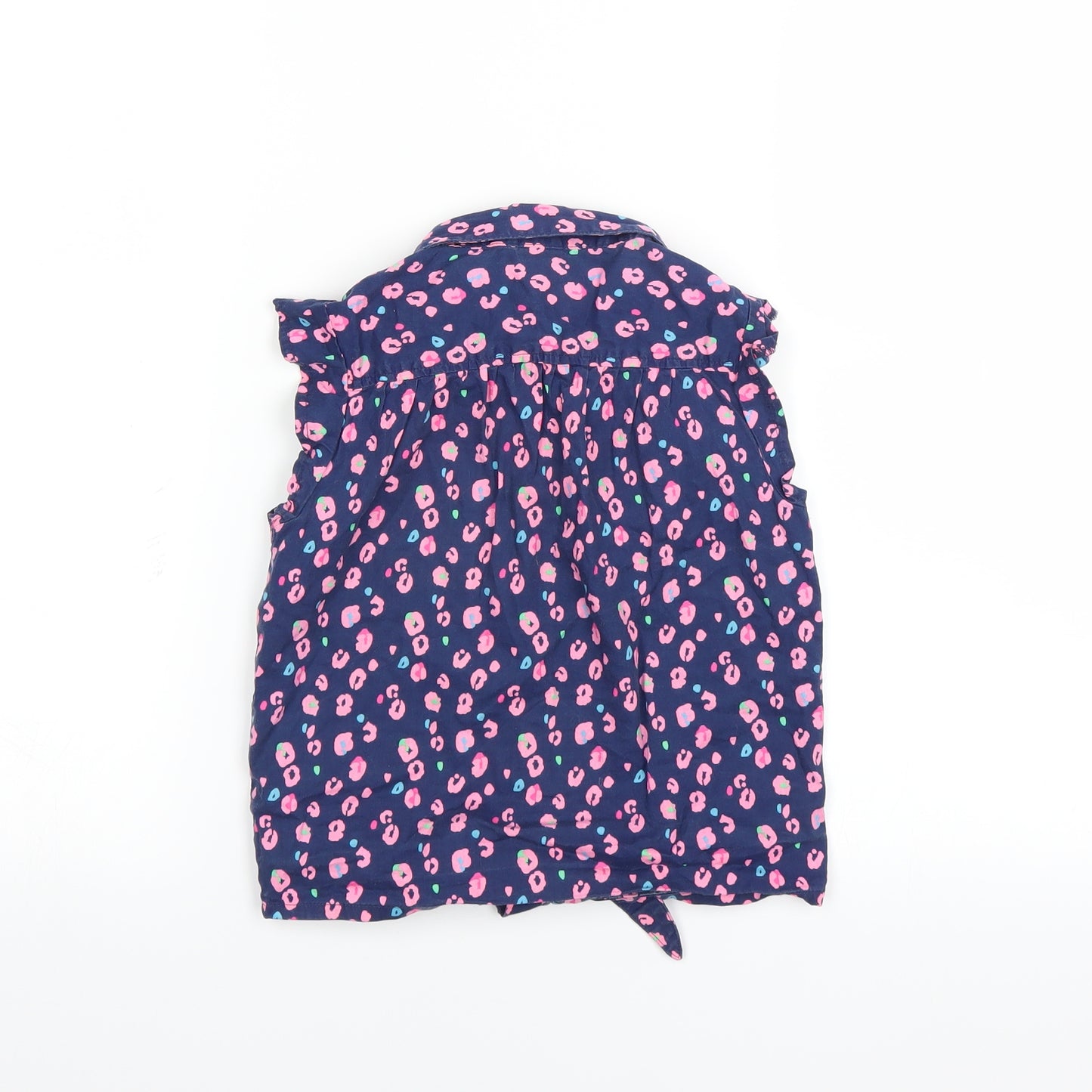 little kids Girls Blue Floral  Basic Blouse Size 6-7 Years