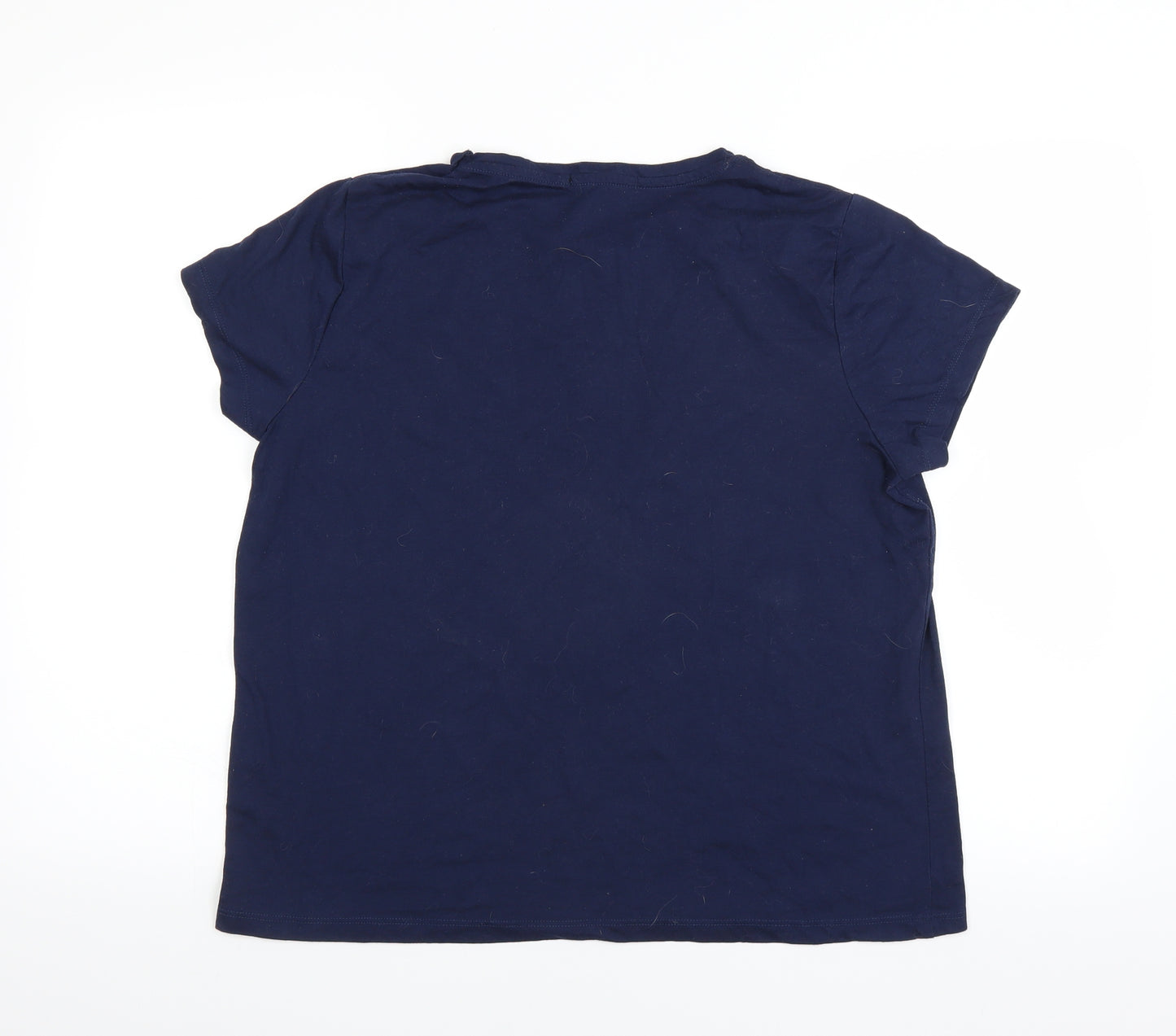 Avenue Womens Blue   Basic T-Shirt Size L  - CHRISTMAS
