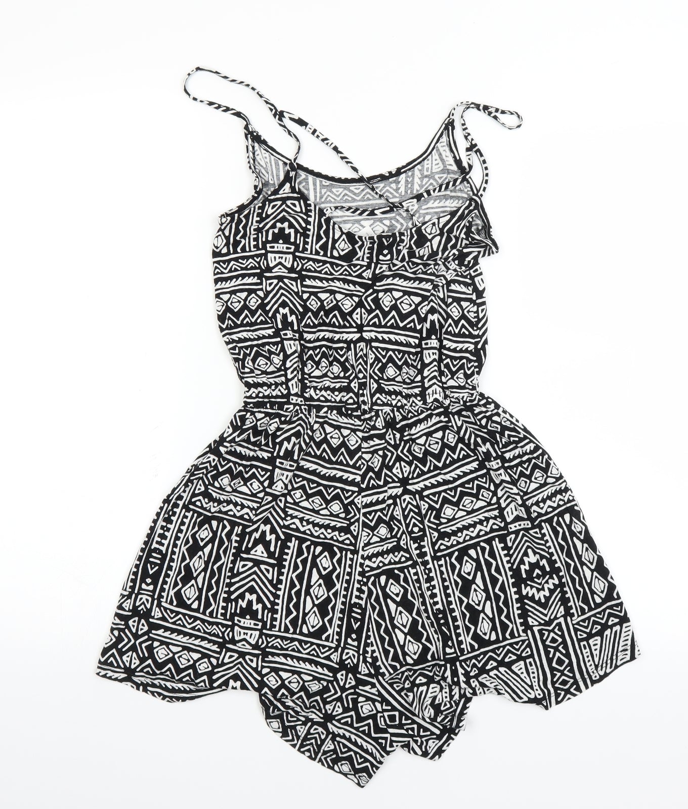 Divided by H&M Womens Black Geometric  Playsuit One-Piece Size XS