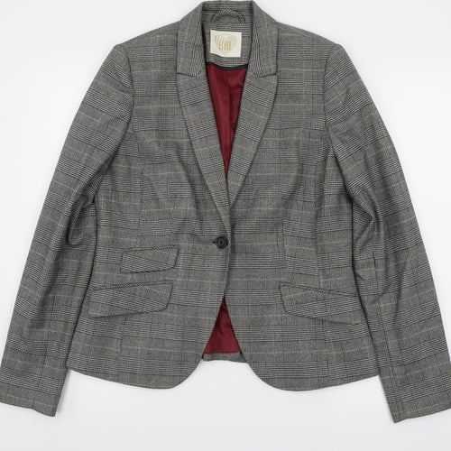 BAF Womens Grey Check  Jacket Blazer Size 40