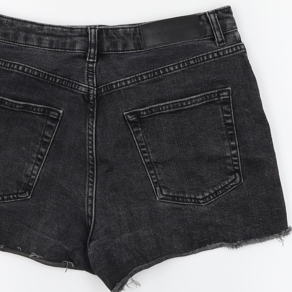Topshop Womens Black   Cut-Off Shorts Size 10