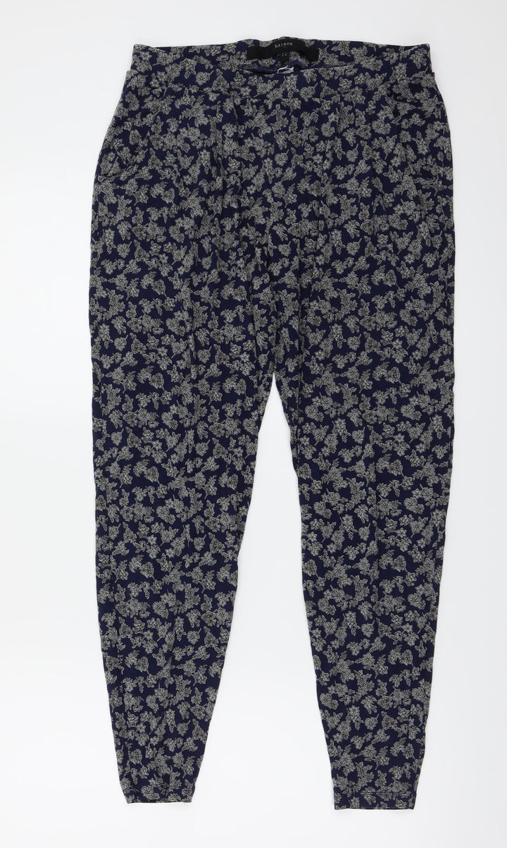 Hareem  Womens Blue Floral   Leggings Size 10 L24 in