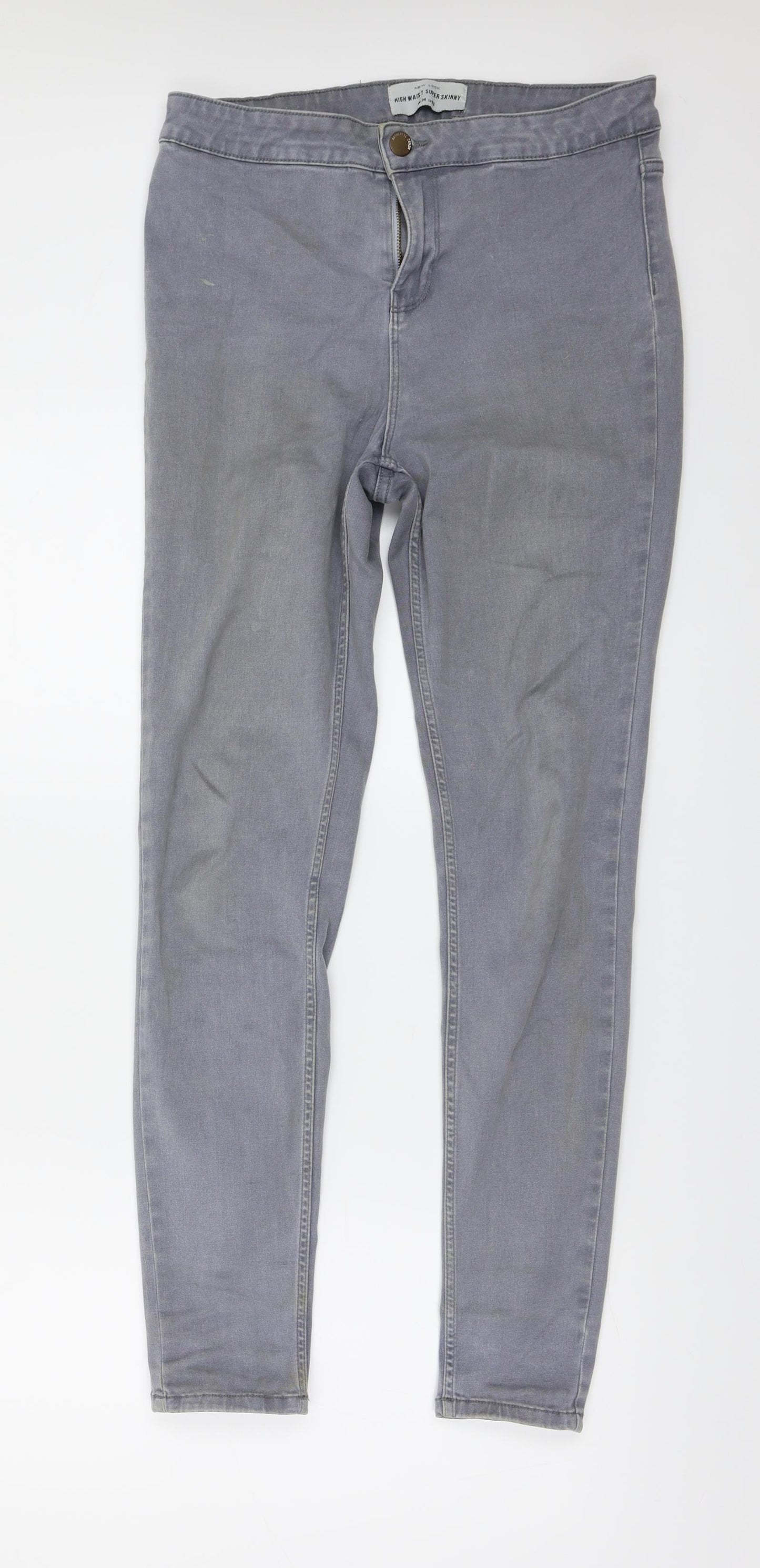 New Look Womens Grey   Skinny Jeans Size 14 L27 in