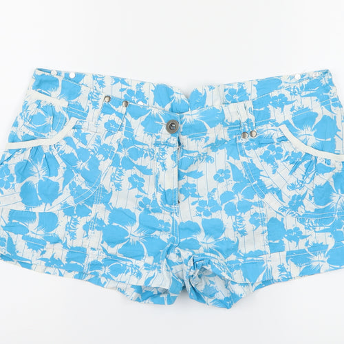 Papaya Womens Blue Floral  Cargo Shorts Size 14