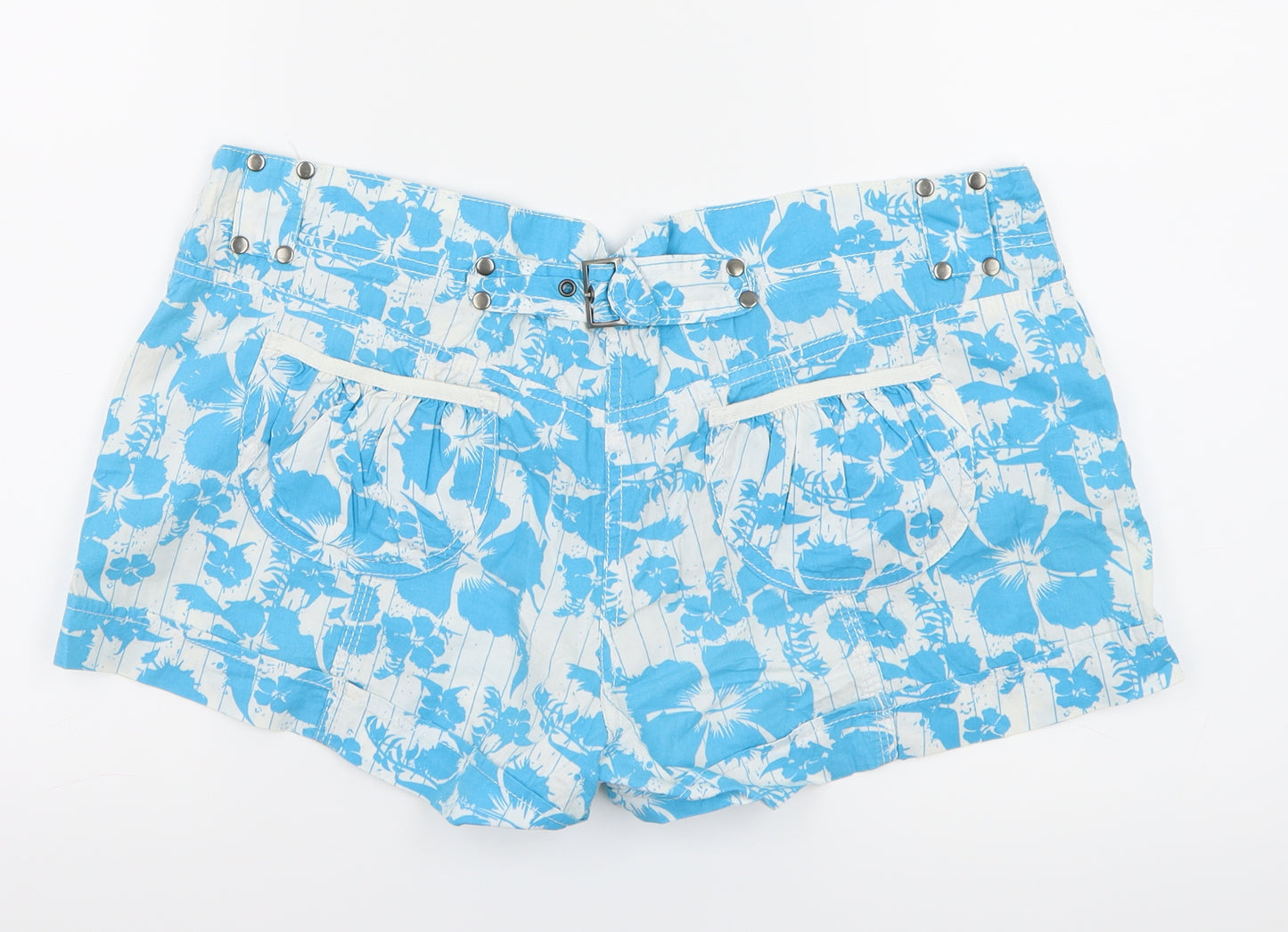 Papaya Womens Blue Floral  Cargo Shorts Size 14
