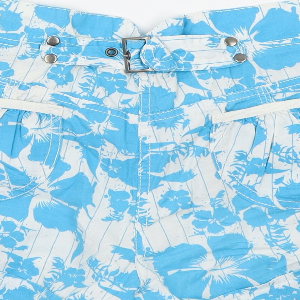 Papaya Womens Blue Floral  Cargo Shorts Size 14