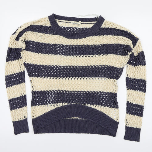 soul & co Womens Ivory Striped  Pullover Jumper Size 6