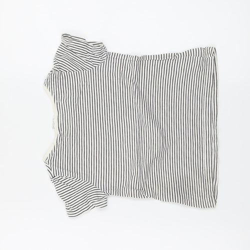 H&M Girls White Striped  Basic T-Shirt Size 4-5 Years