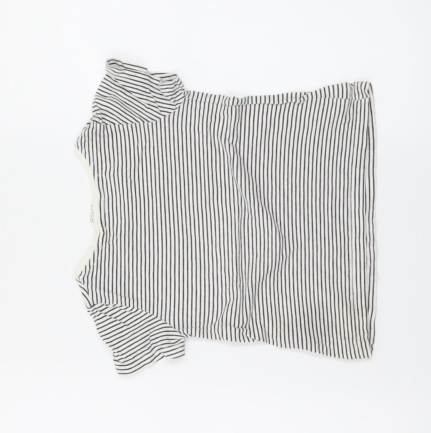 H&M Girls White Striped  Basic T-Shirt Size 4-5 Years