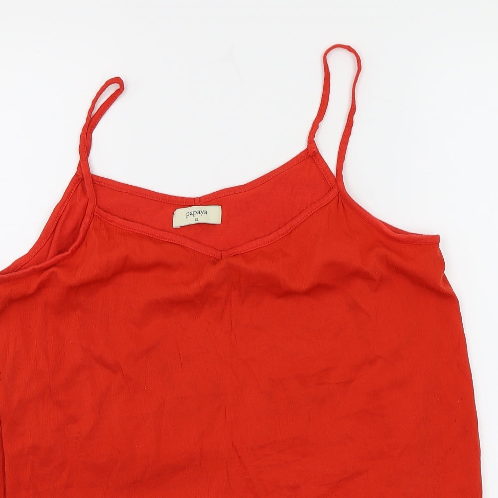 Papaya Womens Red   Basic Blouse Size 12