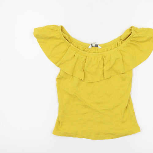 miss evie  Girls Yellow   Basic T-Shirt Size 13-14 Years