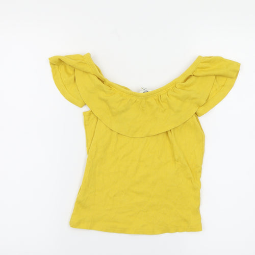 miss evie  Girls Yellow   Basic T-Shirt Size 13-14 Years