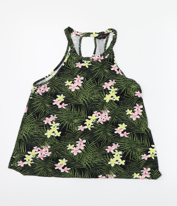 Dorothy Perkins Womens Green Floral  Basic Blouse Size 10