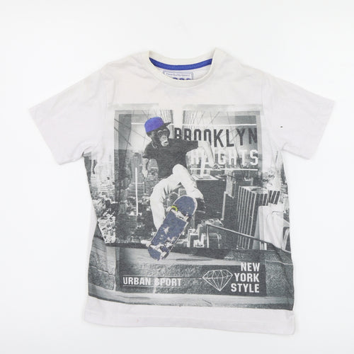 Matalan Boys White   Basic T-Shirt Size 6-7 Years