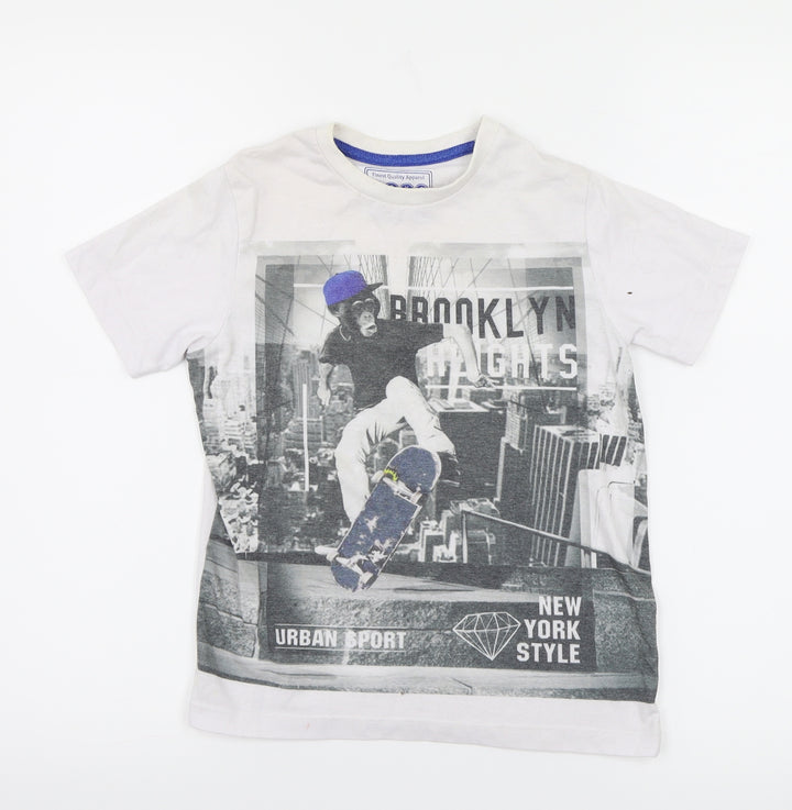 Matalan Boys White   Basic T-Shirt Size 6-7 Years