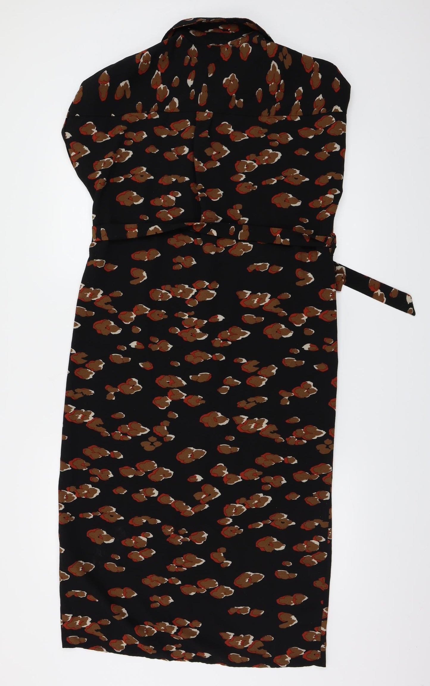New Look Womens Black Animal Print  A-Line  Size 8
