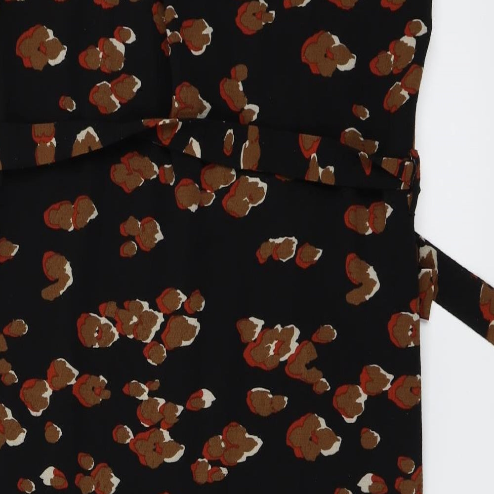 New Look Womens Black Animal Print  A-Line  Size 8