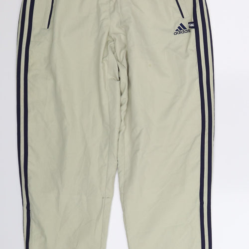 adidas Mens Ivory Striped  Track Pants Trousers Size M L31 in