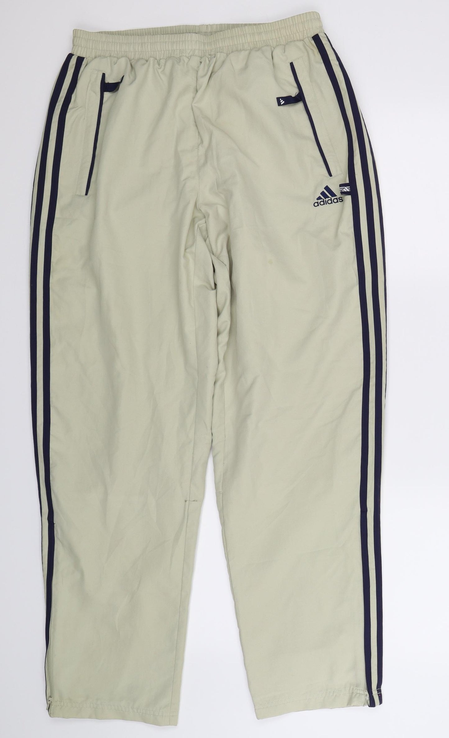 adidas Mens Ivory Striped  Track Pants Trousers Size M L31 in