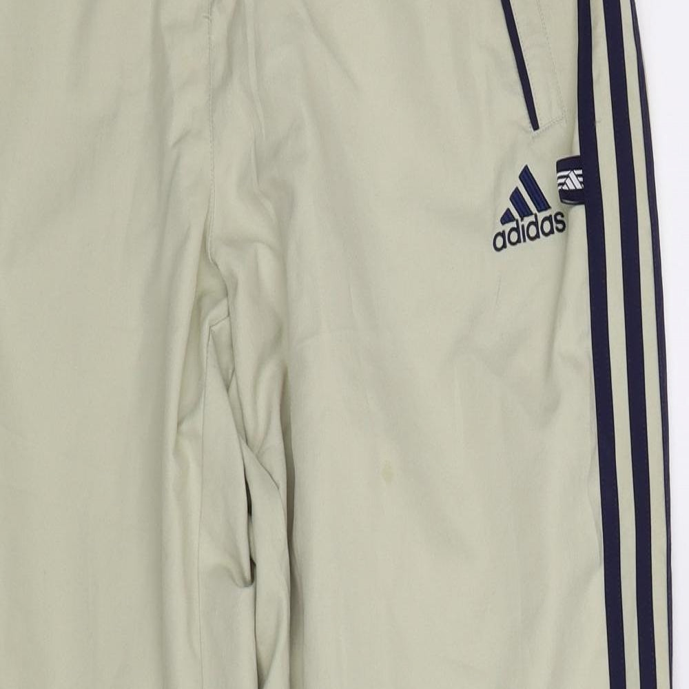 adidas Mens Ivory Striped  Track Pants Trousers Size M L31 in