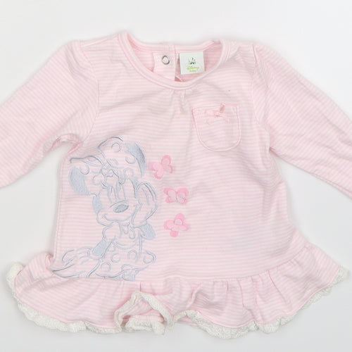 Matalan Girls Pink Striped  Fit & Flare  Size 3-6 Months  - Disney