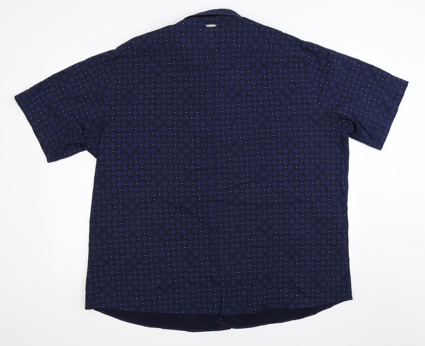 Bewley & Ritch Mens Blue Geometric   Dress Shirt Size 2XL