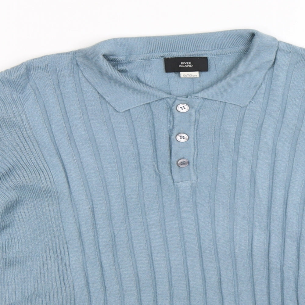 River Island Boys Blue  Knit Pullover Jumper Size 9-10 Years
