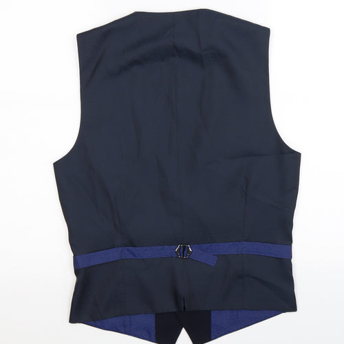 Burton Mens Blue   Jacket Suit Waistcoat Size S