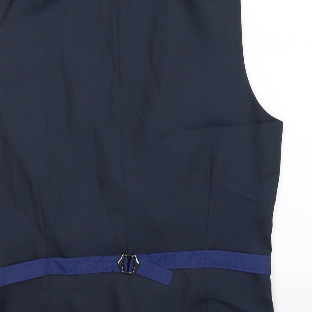 Burton Mens Blue   Jacket Suit Waistcoat Size S