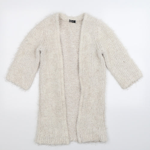 F&F Womens White  Knit Cardigan Jumper Size 6
