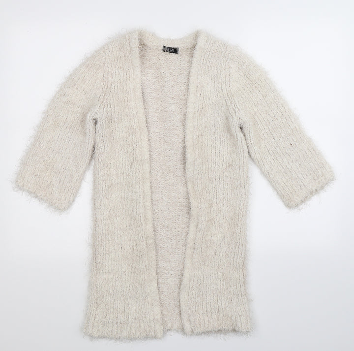 F&F Womens White  Knit Cardigan Jumper Size 6
