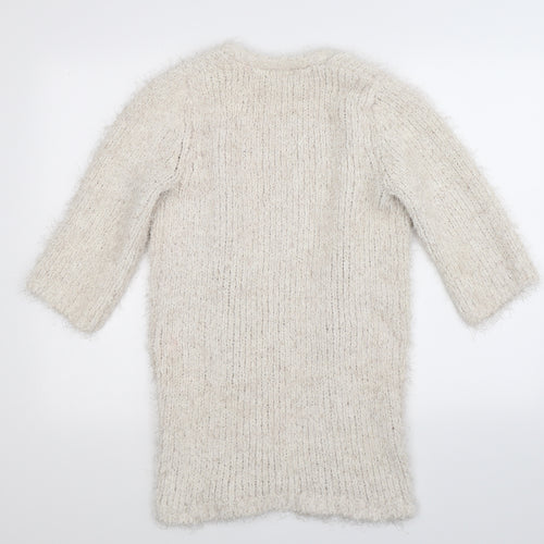 F&F Womens White  Knit Cardigan Jumper Size 6