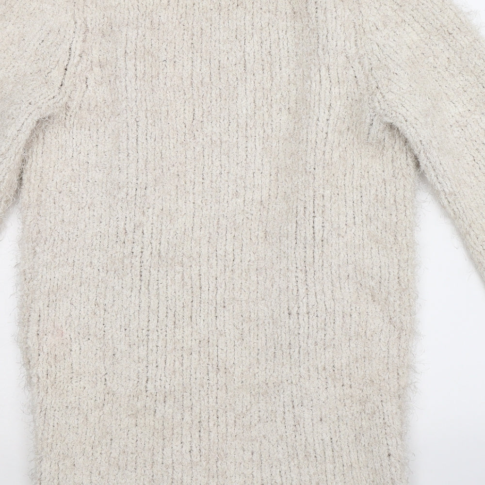 F&F Womens White  Knit Cardigan Jumper Size 6