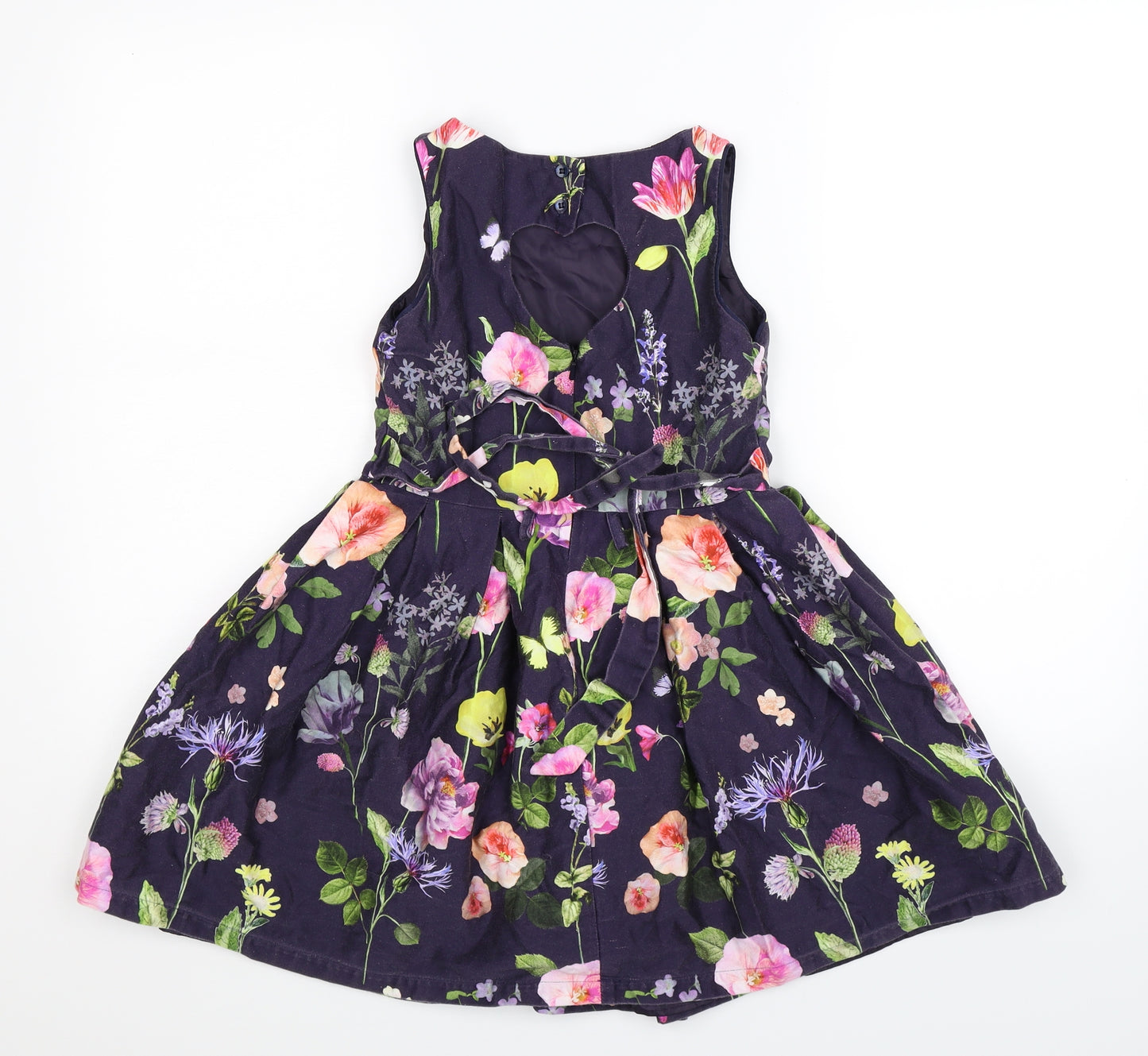Marks and Spencer Girls Blue Floral  Fit & Flare  Size 12-13 Years