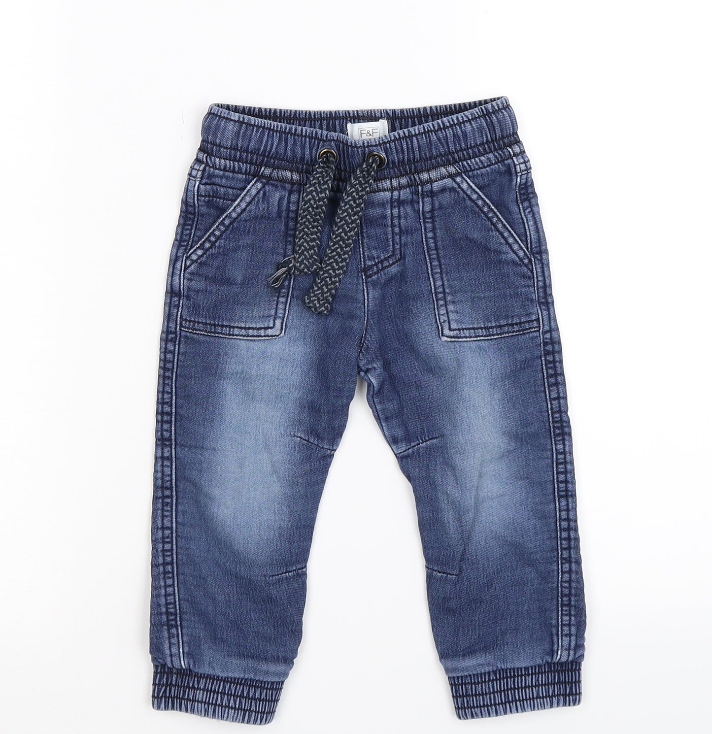 F&F Boys Blue  Denim Jogger Jeans Size 18 Months