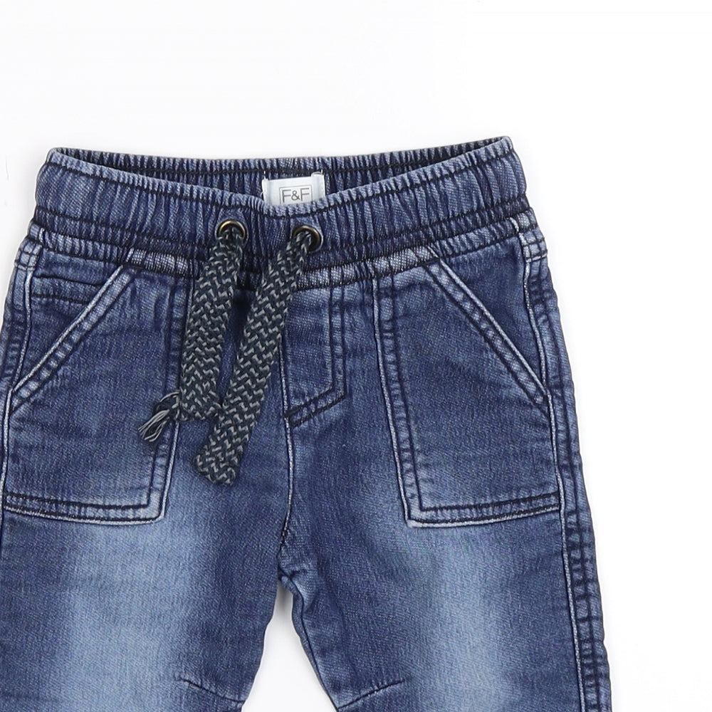 F&F Boys Blue  Denim Jogger Jeans Size 18 Months