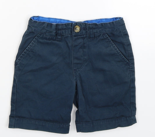 Front view of John Lewis boys’ blue chino shorts, size 2, years