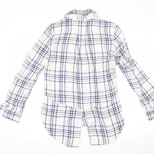 Alexander Jordan Womens White Check  Basic Button-Up Size S