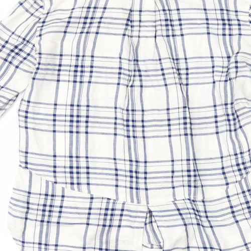 Alexander Jordan Womens White Check  Basic Button-Up Size S