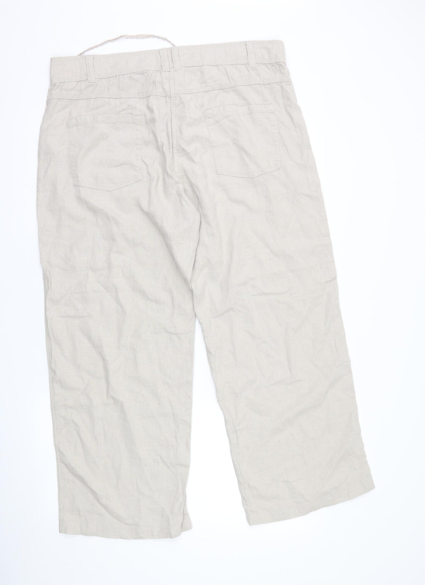 M&Co Womens Beige   Trousers  Size 18 L27 in