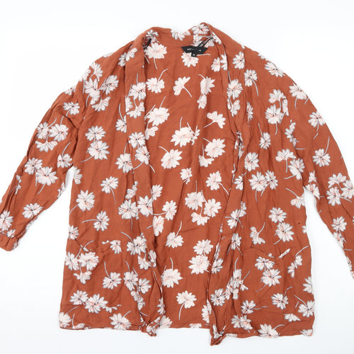 New Look Womens Brown Floral  Cardigan Jumper Size 10
