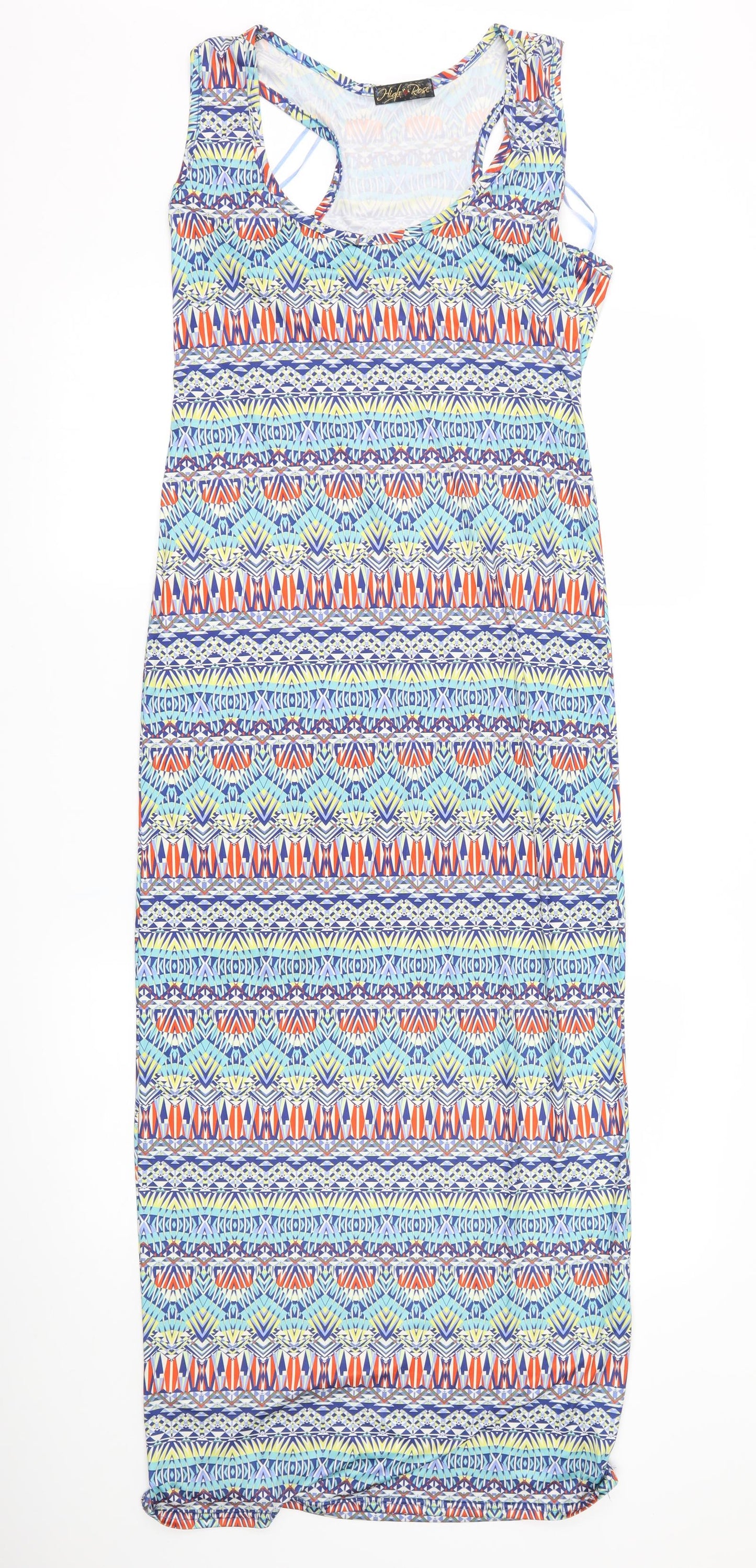 high rose Womens Blue Geometric  Maxi  Size S