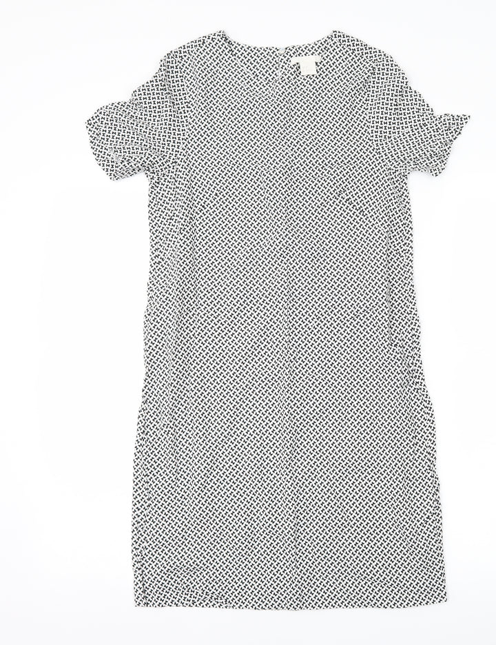 H&M Womens White Geometric  Shift  Size 4