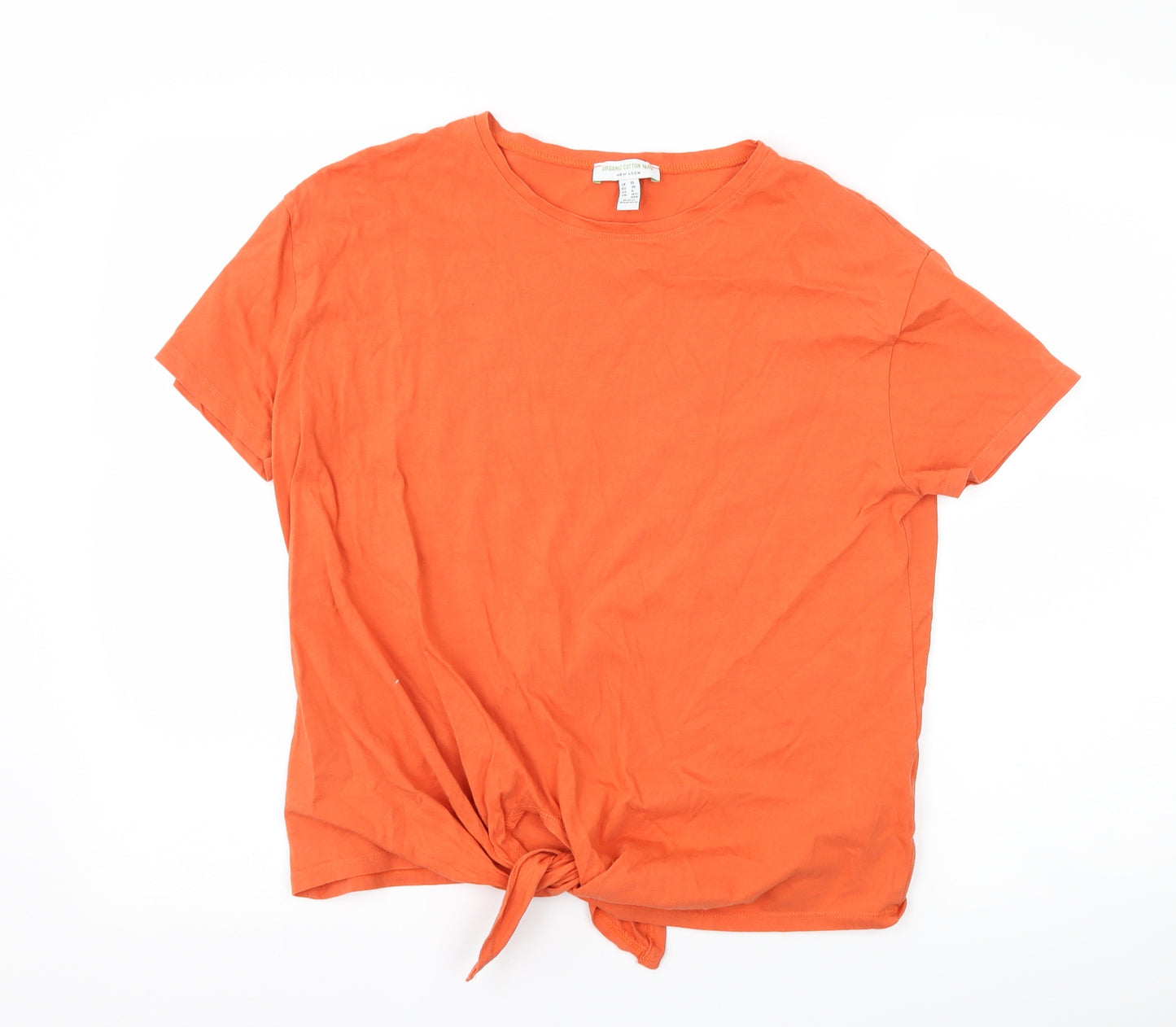 New Look Womens Orange   Basic T-Shirt Size 10  - Tie Front